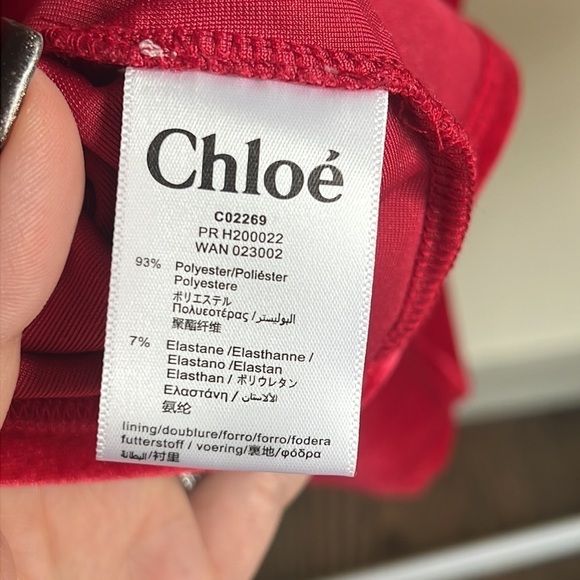 Red velvet chloe 9 months baby dress luxury designer rare find sale - Picture 5 of 6